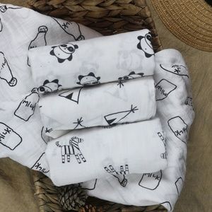 US Baby Boy Girl Muslin Cotton Blanket & Towel 4pk